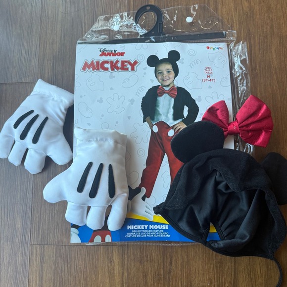 Disney Other - Mickey Mouse Costume Accessories ONLY Toddler Boy 3T Gloves Mitts Hand Hat Ears